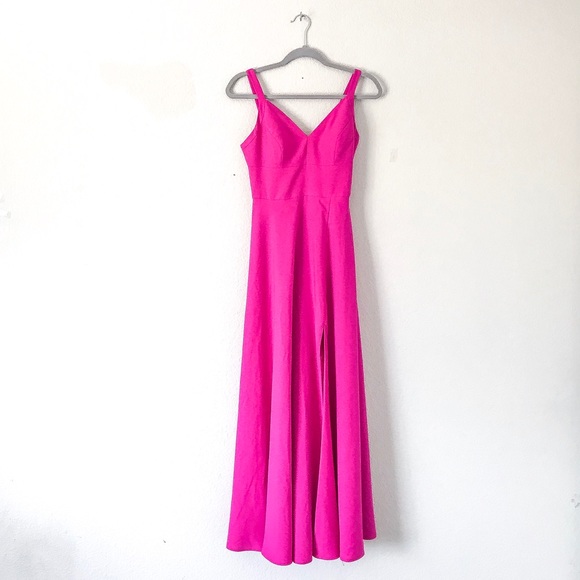 Nicole Miller Dresses & Skirts - {Nicole Miller} Leg Slit Hot Pink Formal Maxi